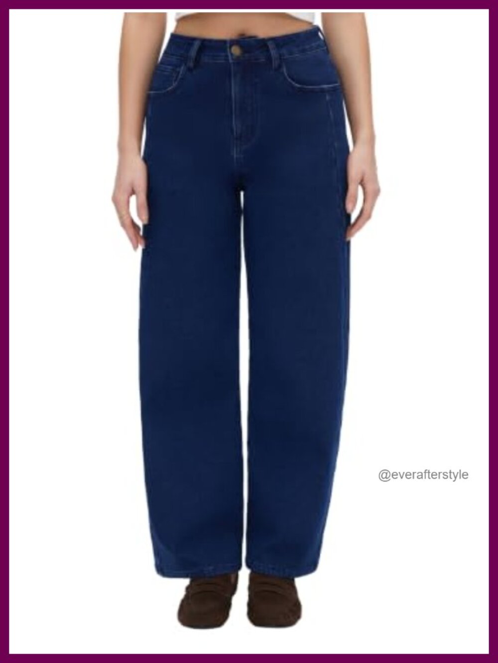 Fleece Lined Barrel Leg Jeans Mid Waist Stretch Denim Boot Cut